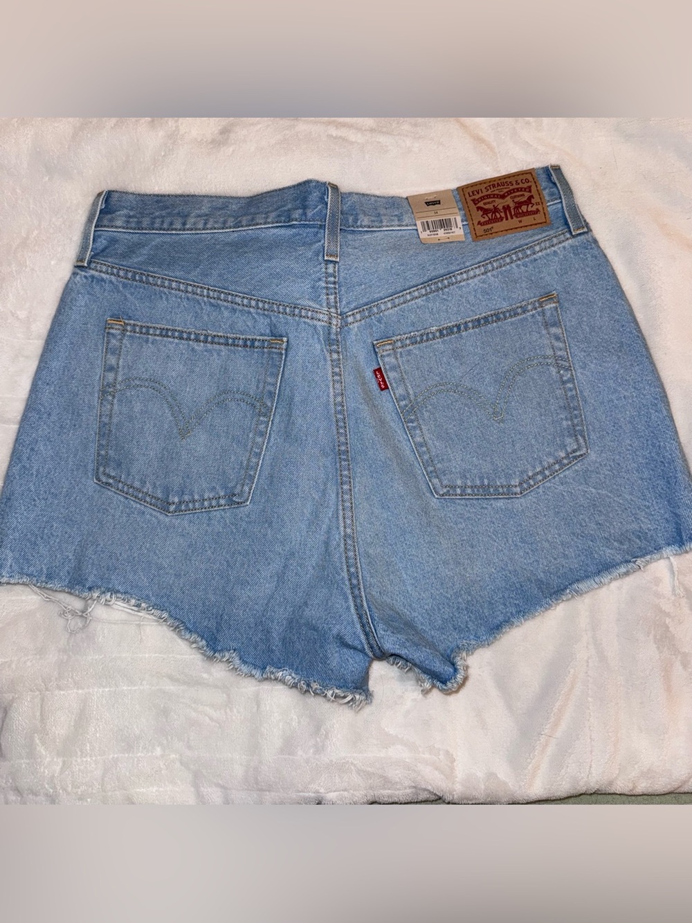 Levi's Light Blue Denim Cutoff Shorts with Raw Hem